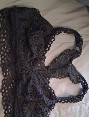 aerie Black Crochet Lace Bralette Medium